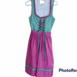 Landhaus Dirndl Dress Trachen Octoberfest Knee Length Large